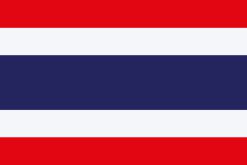 Bandiera di Thailandia con franjas horizontales rojas, blancas y azul
