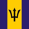 Bandiera di Barbados con tridente negro y colores azul y dorado
