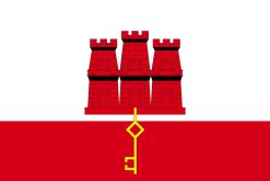 Bandiera di Gibilterra con castello rosso e chiave dorata