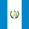 Bandiera de Guatemala con franjas azul y blanca y el Escudo Nacional