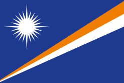 Bandiera delle Isole Marshall con stella a 24 punte, blu e arancione