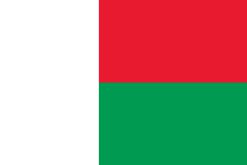 Bandiera del Madagascar tricolore verde bianco rosso