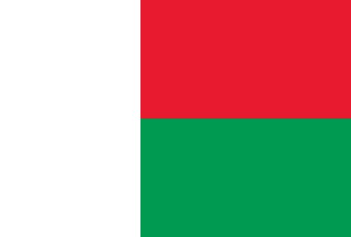 Bandiera del Madagascar tricolore verde bianco rosso