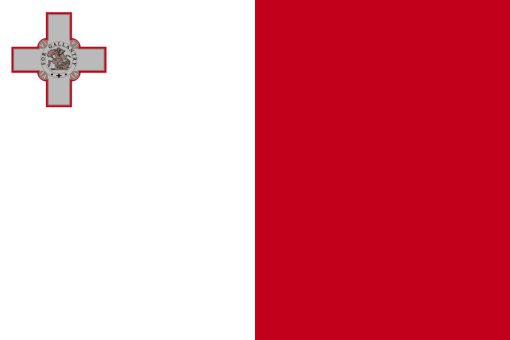 Bandiera di Malta con divisione rossa e bianca, simbolo dell'Ordine di San Giovanni