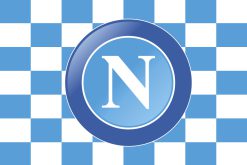 Bandiera Napoli Calcio Scacchi Bianco Celeste, emblema dei tifosi del SSC Napoli.