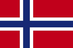 Bandiera della Norvegia con croce scandinava blu su fondo rosso