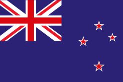 Bandiera di Nuova Zelanda con Union Jack y Cruz del Sur en fondo azul