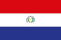 Bandiera del Paraguay con escudo presidencial y del Tesoro Nacional