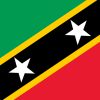 Bandiera di Saint Kitts e Nevis con frangia diagonale e due stelle