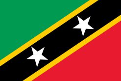 Bandiera di Saint Kitts e Nevis con frangia diagonale e due stelle