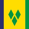 Bandiera de Saint Vincent e Grenadine con tres diamantes amarillos