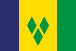 Bandiera de Saint Vincent e Grenadine con tres diamantes amarillos