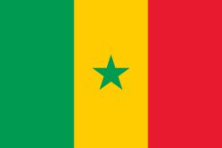Bandiera del Senegal con verde, amarillo y rojo y estrella verde central