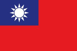 Bandiera di Taiwan con sol blanco sobre cantón azul y fondo rojo