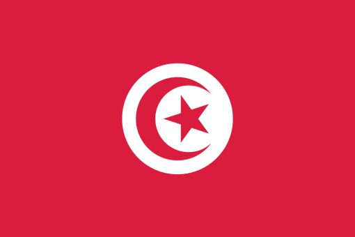 Bandiera della Tunisia con mezzaluna e stella rossa