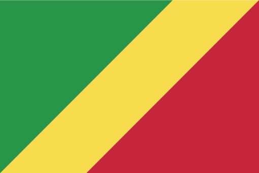 Bandiera della Repubblica del Congo verde gialla e rossa