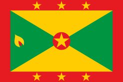 Bandiera de Grenada con estrella amarilla y colores rojo, verde y amarillo