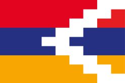 Bandiera della Repubblica di Artsakh con motivo bianco a scala