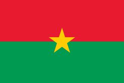 Bandiera del Burkina Faso con bande rosse, verdi e stella gialla