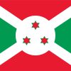 Bandiera del Burundi con croce bianca, stelle rosse e sezioni verdi e rosse