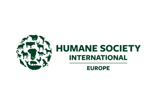 Bandiera della Humane Society International con logo e sfondo verde