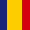 Bandiera della Romania con tre bande verticali blu, giallo e rosso