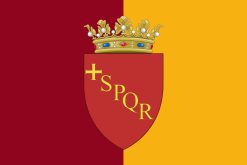 Bandiera della Città di Roma con colori porpora e oro
