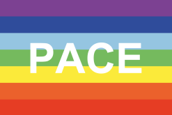 Bandiera della Pace con simbolo colorato