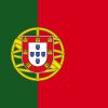 Bandiera del Portogallo con sezione verde e rossa, stemma centrale