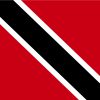 Bandiera di Trinidad e Tobago con diagonale nera e colori rosso, nero e bianco