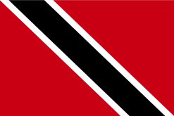 Bandiera di Trinidad e Tobago con diagonale nera e colori rosso, nero e bianco