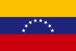 Bandiera di Venezuela con 7 stelle bianche e bande gialla, blu e rossa