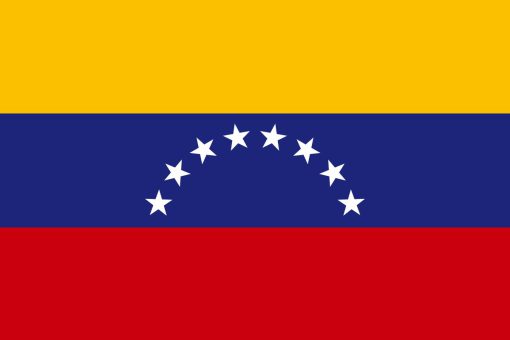 Bandiera di Venezuela con 7 stelle bianche e bande gialla, blu e rossa